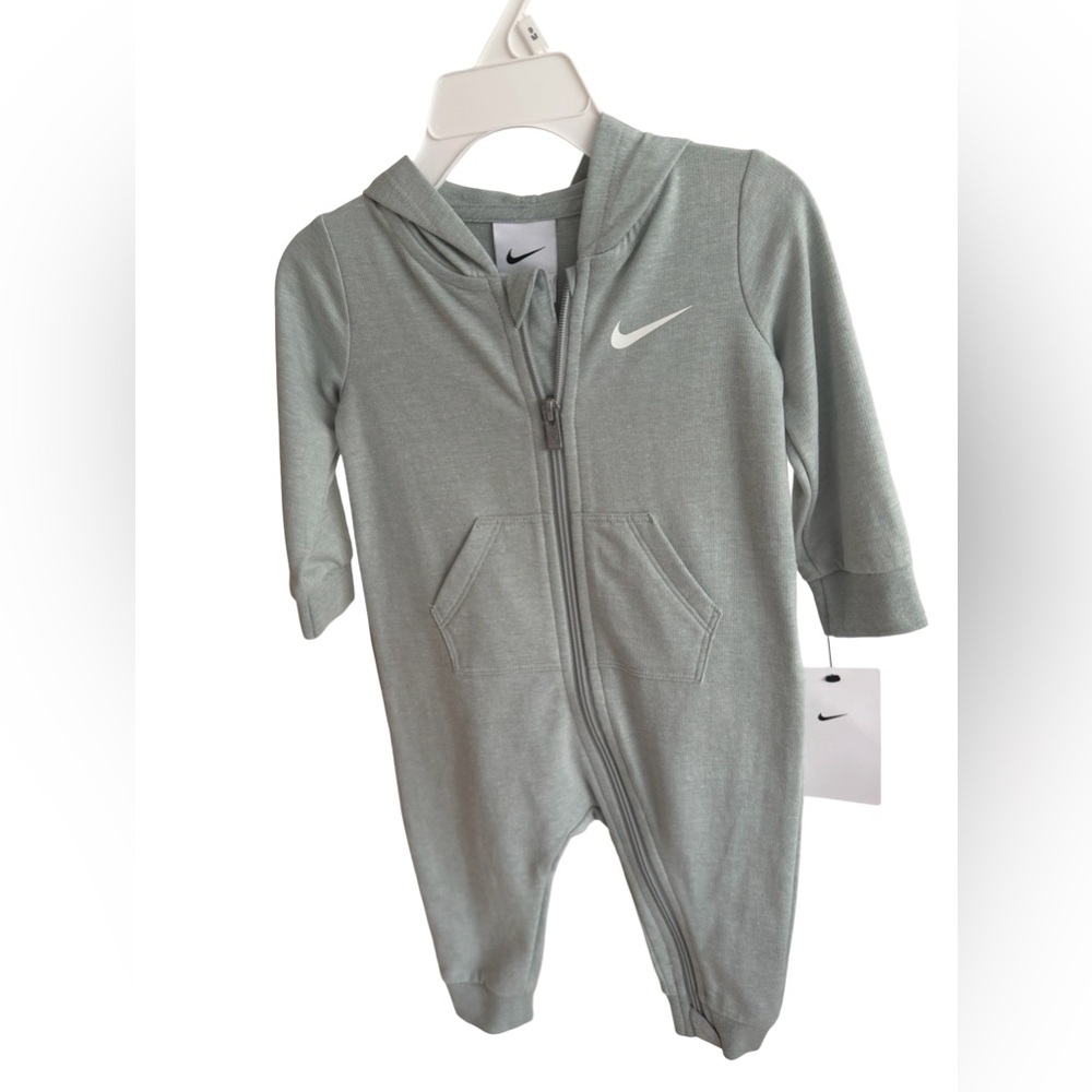 Nike Kids Sage Green Hooded Zip One-Piece